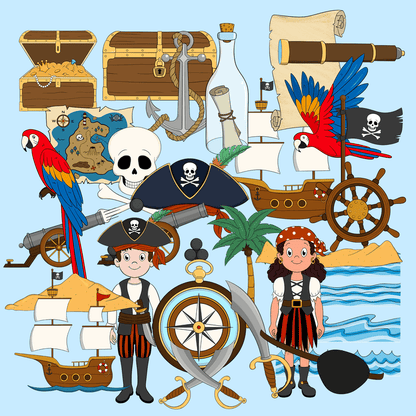 Live Like a Pirate – Cliparts for Adventures and Real Treasure Hunters