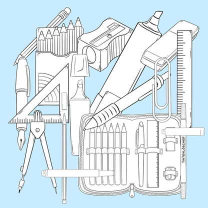 Im Federmäppchen – Cliparts für kreative Unterrichtsmaterialien