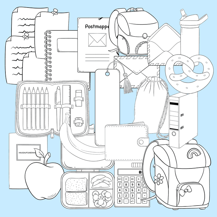 In meinem Schulranzen – Cliparts für den Schulalltag
